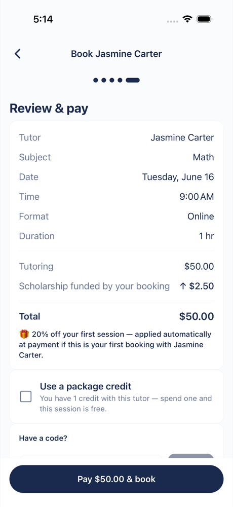 Booking